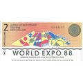 2 Expo Dollars: World Expo 88 Souvenir Note