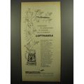 1956 Lufthansa Airlines Ad - Overnight to springtime in Europe