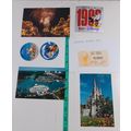 post cards lot of 3, florida euro disney sticke...