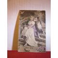 RIVAL PETS, girl with collie dog used antique p...