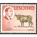 Lesotho QEII 1968 1c Sepia & Rose Red Unmounted...