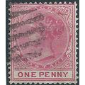 Lagos 1884 SG22 1d Rose-Carmine Wmk Crown CA Fi...