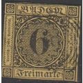 Mi: 7 used 1853 Baden Cat € 35