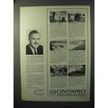 1964 Ontario Canada Ad - Prime Minister John P. Robarts