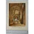 1860s coloured engraving - Tomb of Queen Elizab...