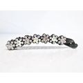 Slim black sparkly flower banana hair claw clip...