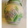 Vintage Denby Art Deco 2 Handle Vase Blue & Gre...