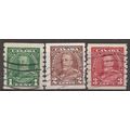 Canada 1935 SG352-354 Coil Stamp Set IMP x Perf...