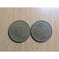Denmark 1965 5 Ore Coin