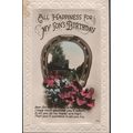 Antique Birthday Card 1906 - All Happiness For ...
