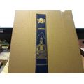 BOWOOD, WILTSHIRE unused Leather Bookmark blue and gold =