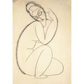 Amedeo Mondigliani Female Nude Seated on Left L...