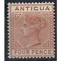 Antigua 1885 SG28 4d Chestnut Wmk Crown CA Moun...