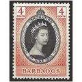 Barbados 1953 SG302 4c Black & Red-Orange Coron...