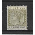 Gibraltar.SG25 20c Olive-Green.Mounted Mint.Sep...