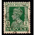 India 1939 King George VI SERVICE 9Ps Used Stamp.