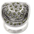 Sterling Silver Genuine Marcasite Cowboy Hat Ring