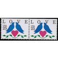 2441 25c Love Fine MNH BPS Hor Pair Top V4700