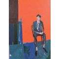 John Wragg Nervous Man Painting Postcard