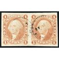 R1a, Used 1¢ XF Pair - Express Revenue Stamps -...