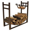 Bronze Metal Indoor/Outdoor Firewood Log Rack w...