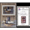 RW74b, MNH $15 Duck Souvenir Sheet - Graded 95 ...
