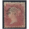 1858 SG43 1d Red Plate 80 Fine Used Check Lette...