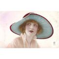 CARTE POSTALE - MODE - FEMME A CHAPEAU - REF 16