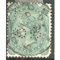 India stamps 1892 - SG 93 - QV 2a.6p green perr...