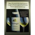 1980 Beringer Chardonnay Wine Ad - Years in the...