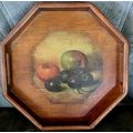 Wooden Decoupage Octagon Serving Tray w/slots f...