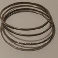 Silver Bangle Bracelets Mixed Set of 4 Flat and...