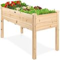 Farmhouse Wood 48x24x30in Raised Garden Bed Ele...