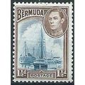 Bermuda 1943 SG111a 1 1/2d Blue & Brown Mounted...