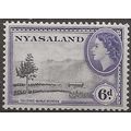 Nyasaland (BCA) 1953 SG180 6d Black & Violet Mo...