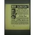 1939 Lucky Tiger Hair Tonic Ad - Why Scratch?
