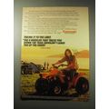 1985 Kawasaki Bayou 185 ATV Ad - Catherine Bach