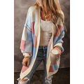 Light Blue Checkered Drop Shoulder Exposed Seam...