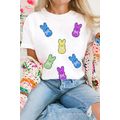 White Sequin Bow Bunny Doll Patched Easter Grap...