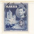 MALTA 1943 SG 223a 3d BLUE FINE USED #1