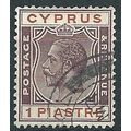 Cyprus 1924 SG106 1pi Purple & Chestnut Fine Us...