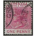Grenada 1887 SG40 1d Carmine Wmk Crown CA Good/...
