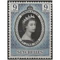 Sarawak 1953 SG173 9c Black & Deep Blue Coronat...