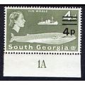 South Georgia Sg59 4p on 4d Bronze-Green wmk 14...
