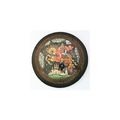 Black Lacquer Scenic Russian Artistic Pin Brooch