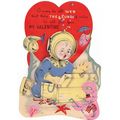 VINTAGE ' VALENTINE CARD ' BOY in DEEP SEA DIVI...