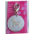 BICHON FRISE ID TAG, KEY RING TAG - HANDBAG CHA...