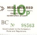 Parcel or Newspaper Stamp issued by Midland Red...