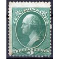 US Stamps 207 MLH VG 3c Washington, light tonin...