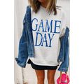 Blue Vintage Washed GAME DAY Graphic Baggy Swea...